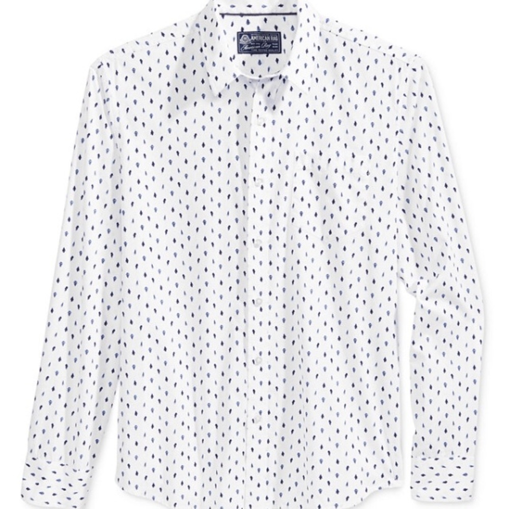American Rag Navy & White Men’s Button-up Small